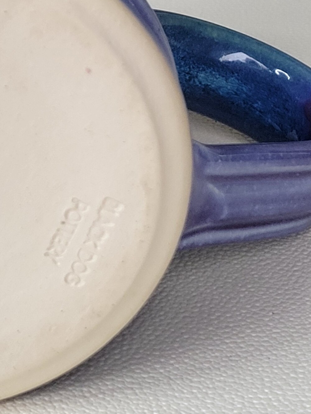 Black Dog Pottery Handcrafted Blue Mug Inscription: I'm Surrounded By Fools - Picture 5 of 5